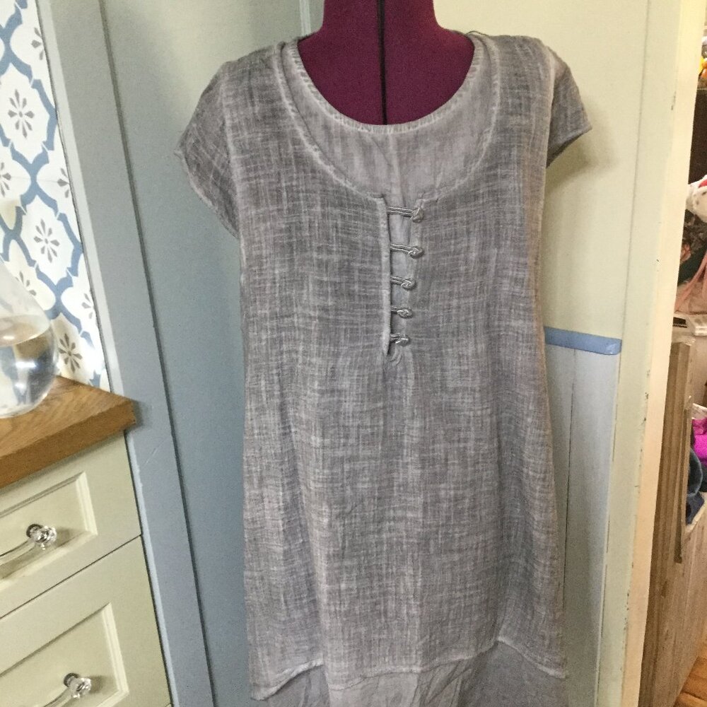 NWT logging look dress with cap sleeve very boho looking 20" from P to P